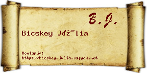 Bicskey Júlia névjegykártya