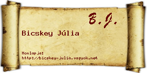 Bicskey Júlia névjegykártya